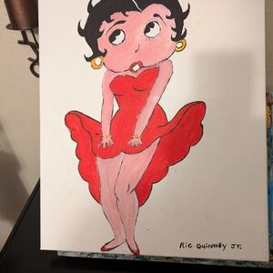 Vibrant Red Cartoon Character Art Print